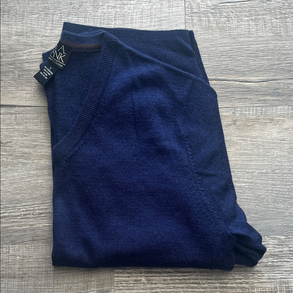 Jos. A. Bank 100% Merino Wool Traveler’s Collection Navy Sweater Men's Small